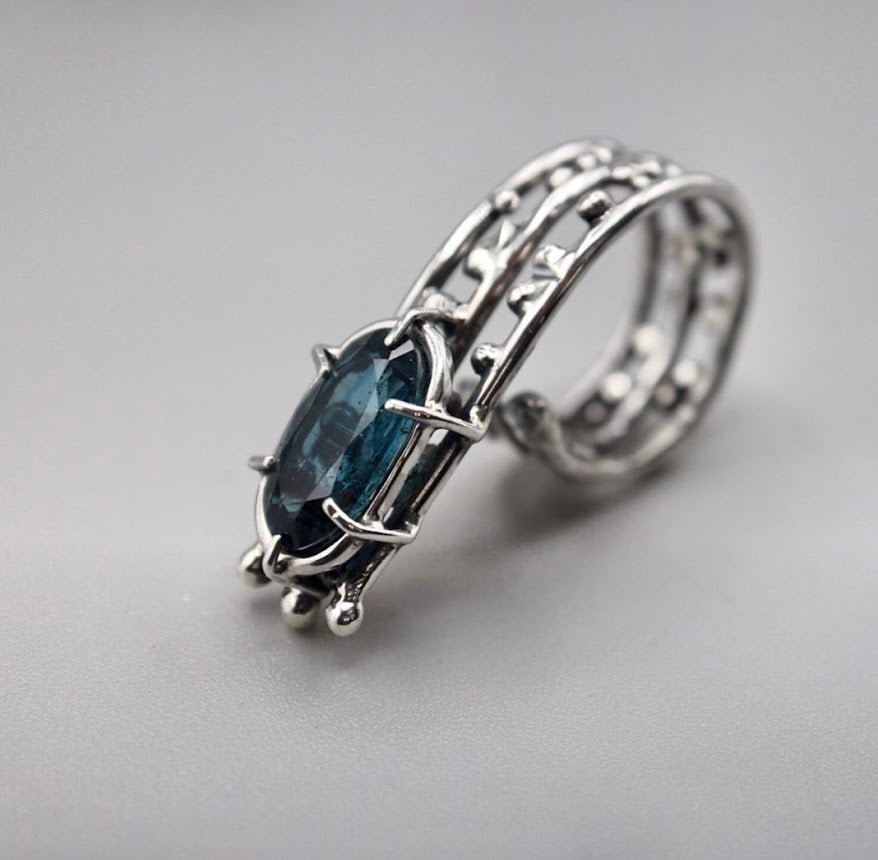 Moss Kyanite Ring