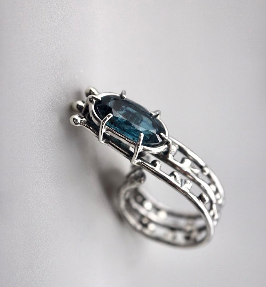 Moss Kyanite Ring