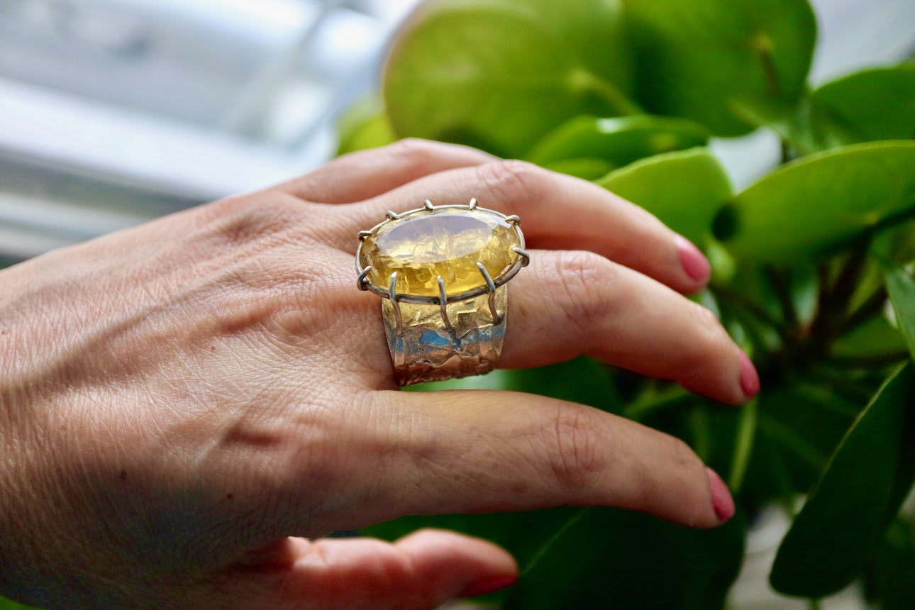 Yellow Fluorite Ring