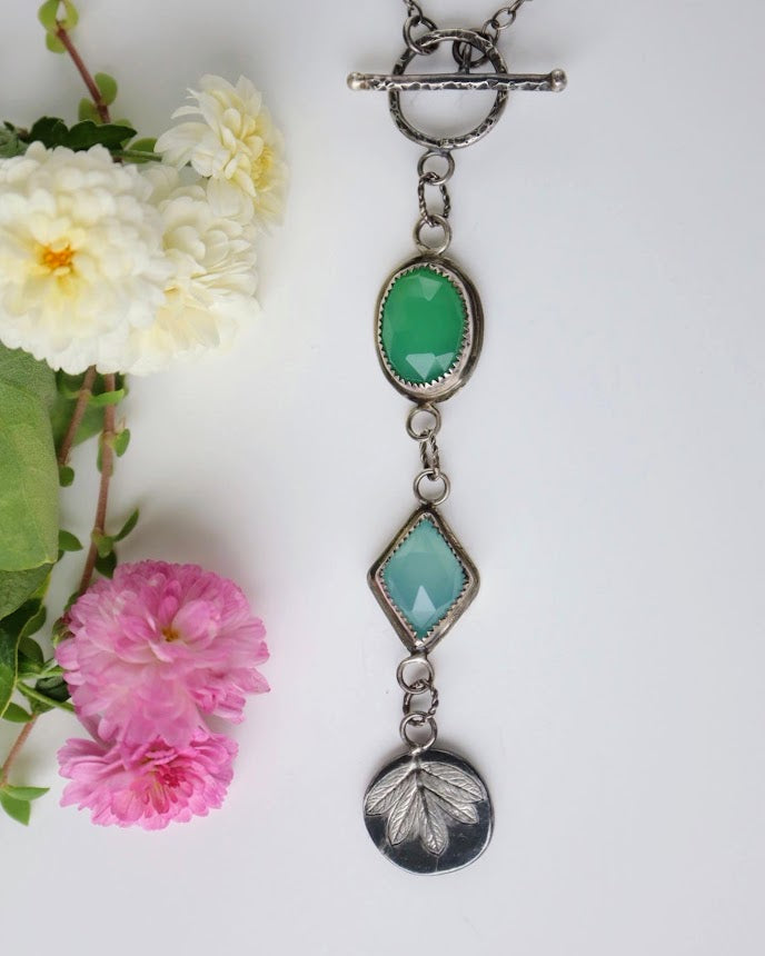 Chrysoprase & Aqua Chalcedony Necklace