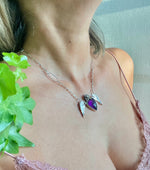 Load image into Gallery viewer, Amethyst wings necklace- Be proud necklace
