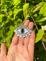 Load image into Gallery viewer, Actinolite Cat&#39;s Eye gemstone ring, Dragon eye ring, Amulet Ring
