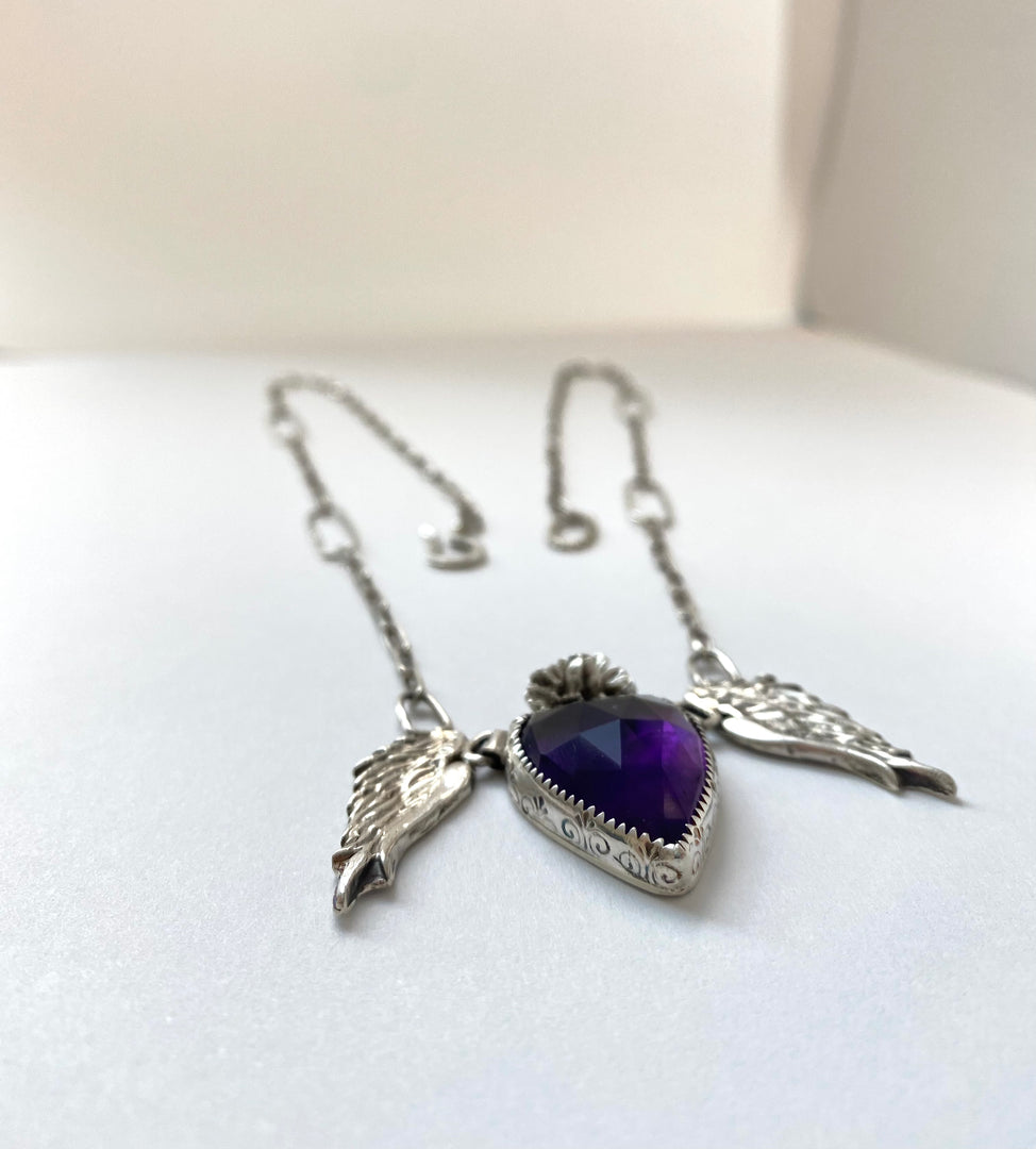 Amethyst wings necklace- Be proud necklace