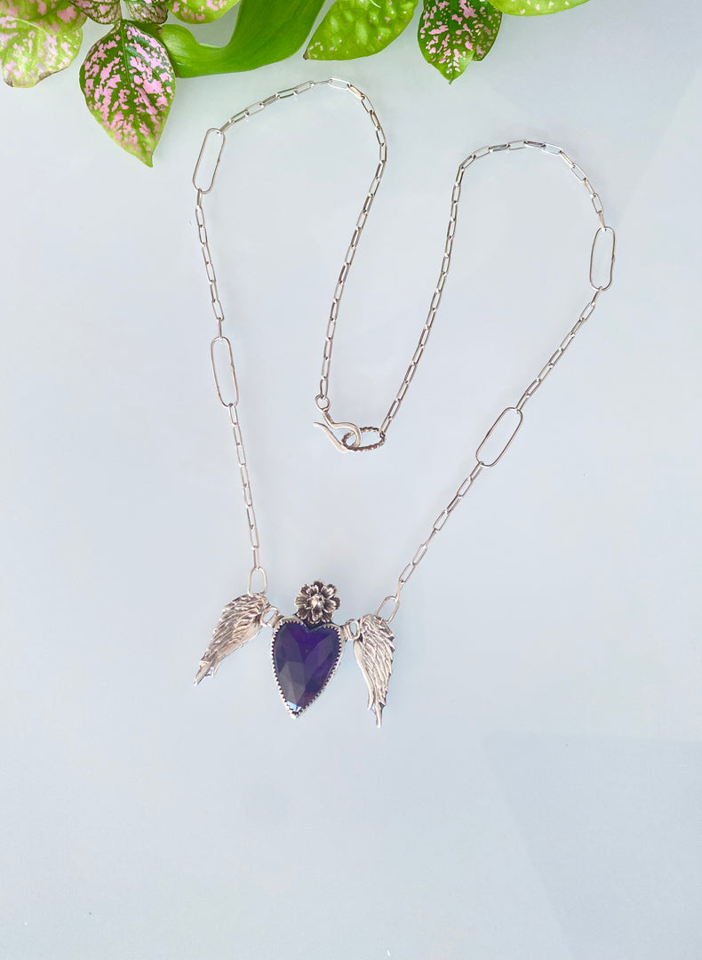 Amethyst wings necklace- Be proud necklace