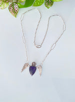 Load image into Gallery viewer, Amethyst wings necklace- Be proud necklace
