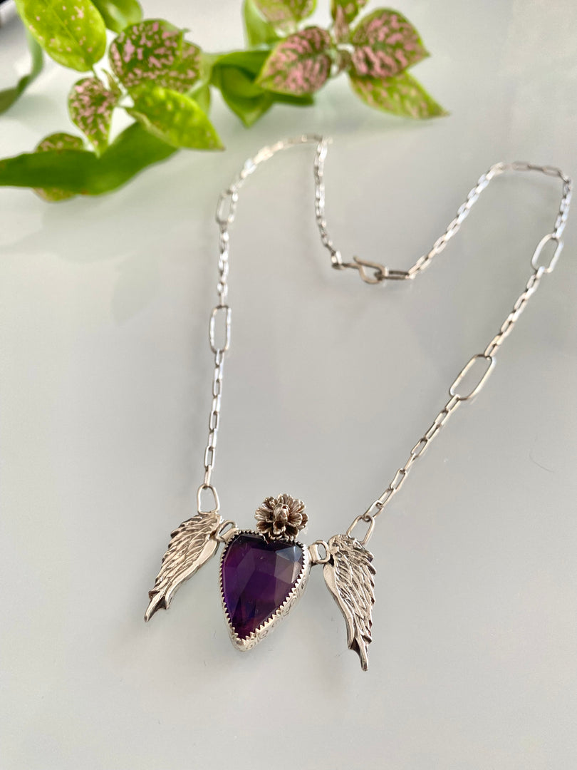 Amethyst wings necklace- Be proud necklace