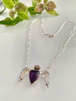 Load image into Gallery viewer, Amethyst wings necklace- Be proud necklace
