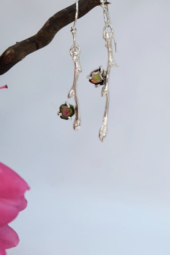 Watermelon Tourmaline Earrings