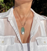 Load image into Gallery viewer, Aqua Chrysoprase Necklace, Nature Lovers, Tree stamp, botanic necklace
