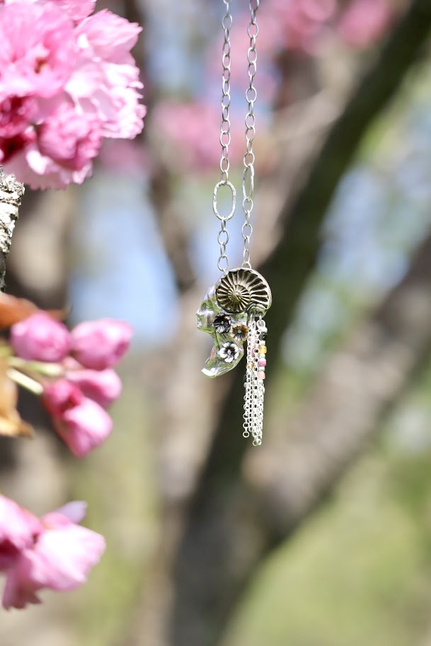 Sacred Woman Necklace, Pyritized Ammonite fossil Necklace, spiral wisdom, sacred geometry