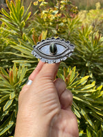 Load image into Gallery viewer, Actinolite Cat&#39;s Eye gemstone ring, Dragon eye ring, Amulet Ring
