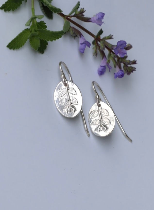 Catmint leaves earrings