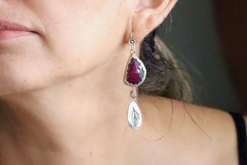 Ruby in Zoisite Earrings