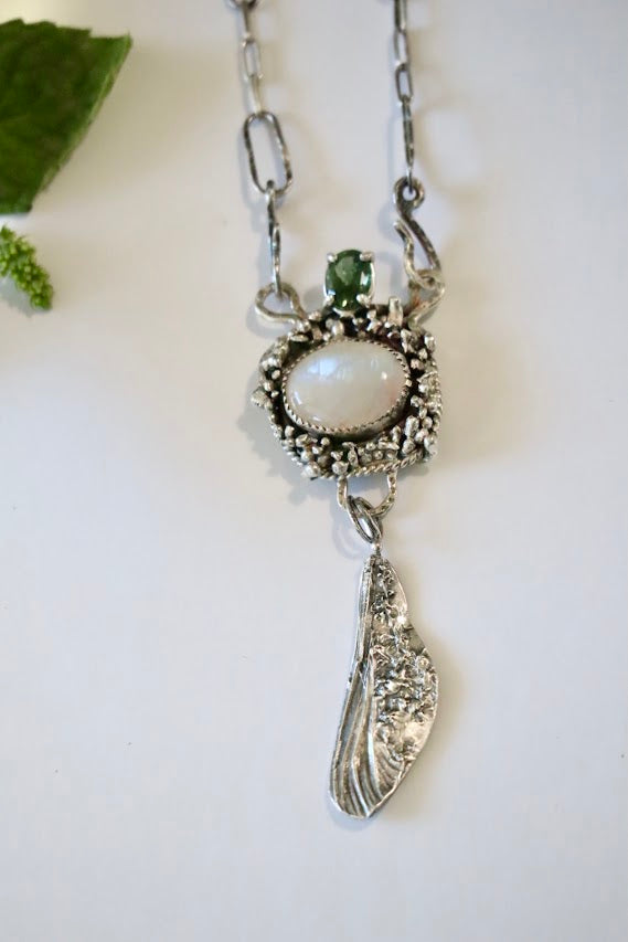 Moonstone & Green Tourmaline Necklace