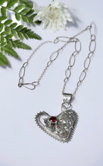 Load image into Gallery viewer, Mozambique Garnet Heart Necklace
