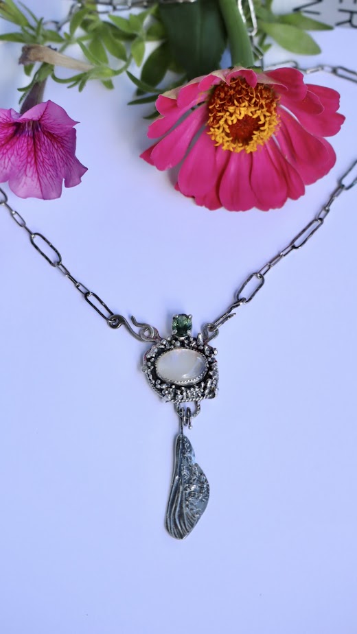 Moonstone & Green Tourmaline Necklace