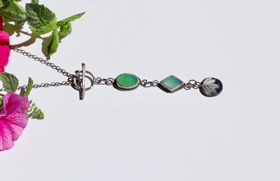 Chrysoprase & Aqua Chalcedony Necklace