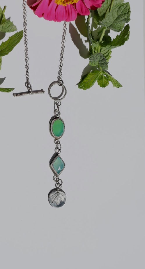 Chrysoprase & Aqua Chalcedony Necklace