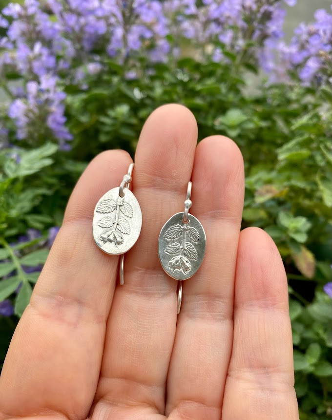 Catmint leaves earrings