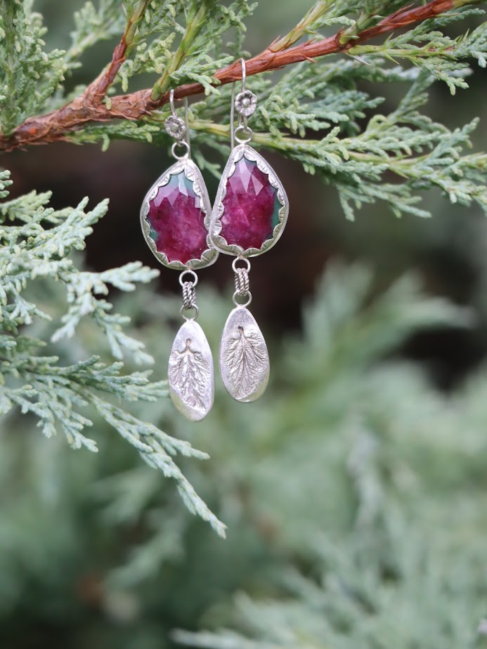 Ruby in Zoisite Earrings