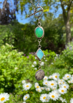 Load image into Gallery viewer, Chrysoprase &amp; Aqua Chalcedony Necklace
