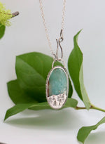 Load image into Gallery viewer, Aqua Chrysoprase Necklace, Nature Lovers, Tree stamp, botanic necklace
