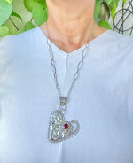 Load image into Gallery viewer, Mozambique Garnet Heart Necklace
