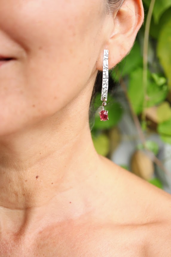 Pink Tourmaline earrings