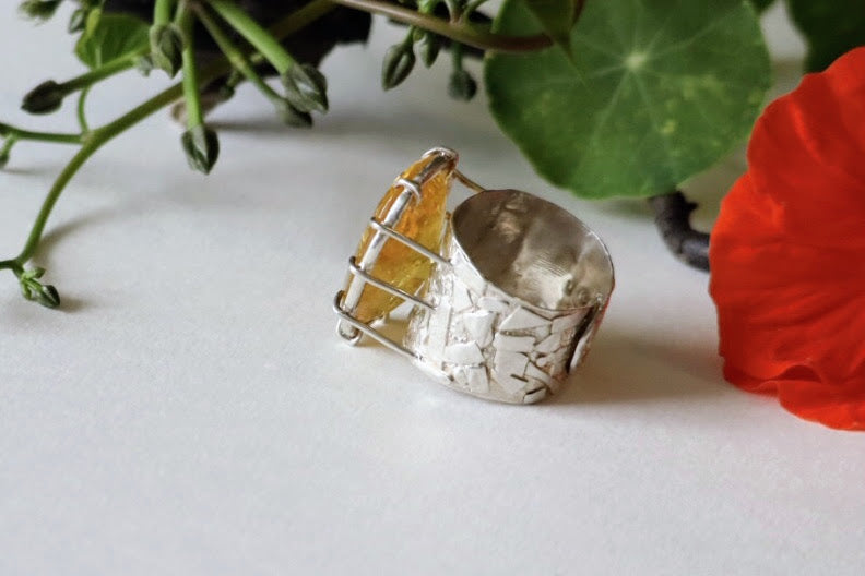 Yellow Fluorite Ring