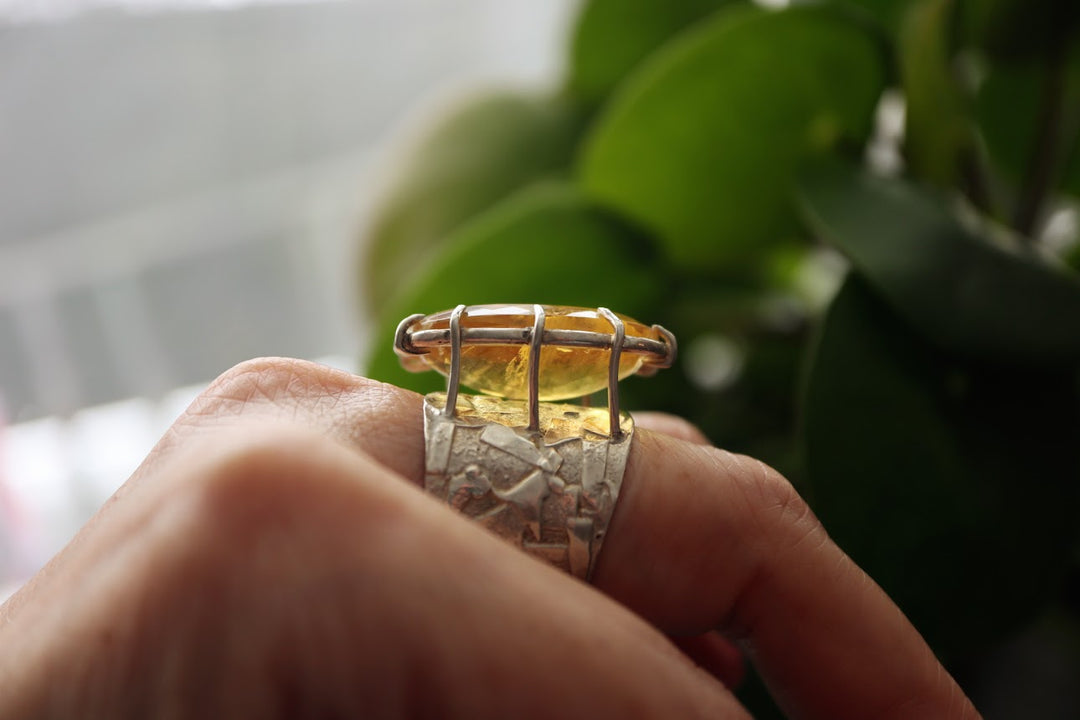 Yellow Fluorite Ring