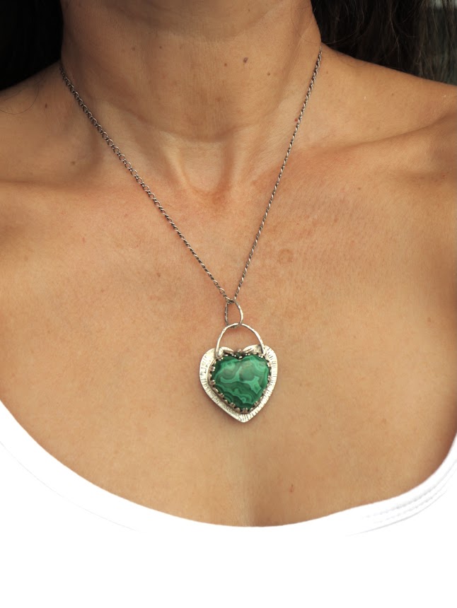 Malachite Star Heart Charm ONLY